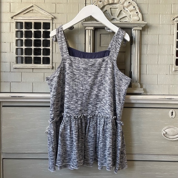 J. Crew Crewcuts Girls’ Marled Ruffle-trim Tank Top in Supersoft Jersey in Navy - Picture 4 of 8